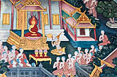 Bangkok Wat Pho, mural paintings of the vhian of the Reclining Buddha. 